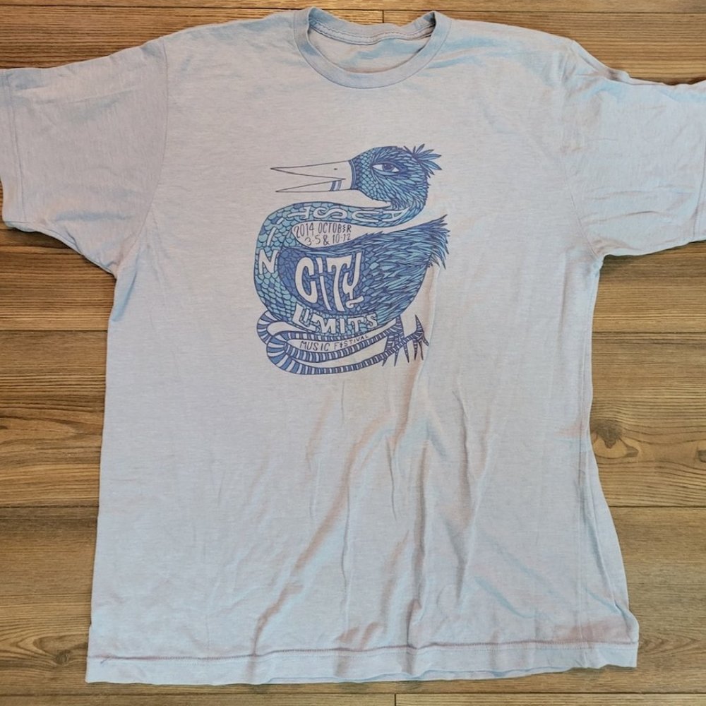 Vintage Austin City Limits (ACL) Festival Sky blue w/bird 2014 shirt w/lineup.